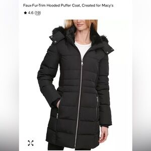 DKNY black puffer coat women’s size small